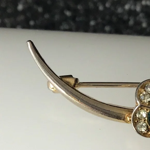 Vintage Clover Leaf Pin Brooch Gold Tone - Picture 10 of 12